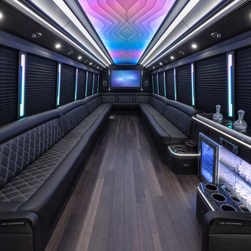 18 Passenger Party Bus Interior