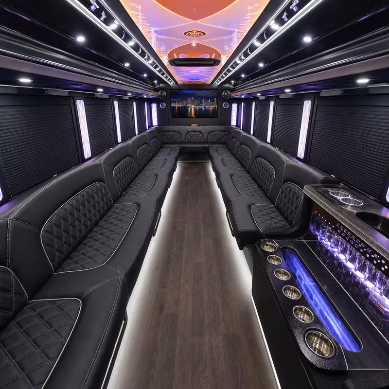 25 Passenger Party Bus Interior