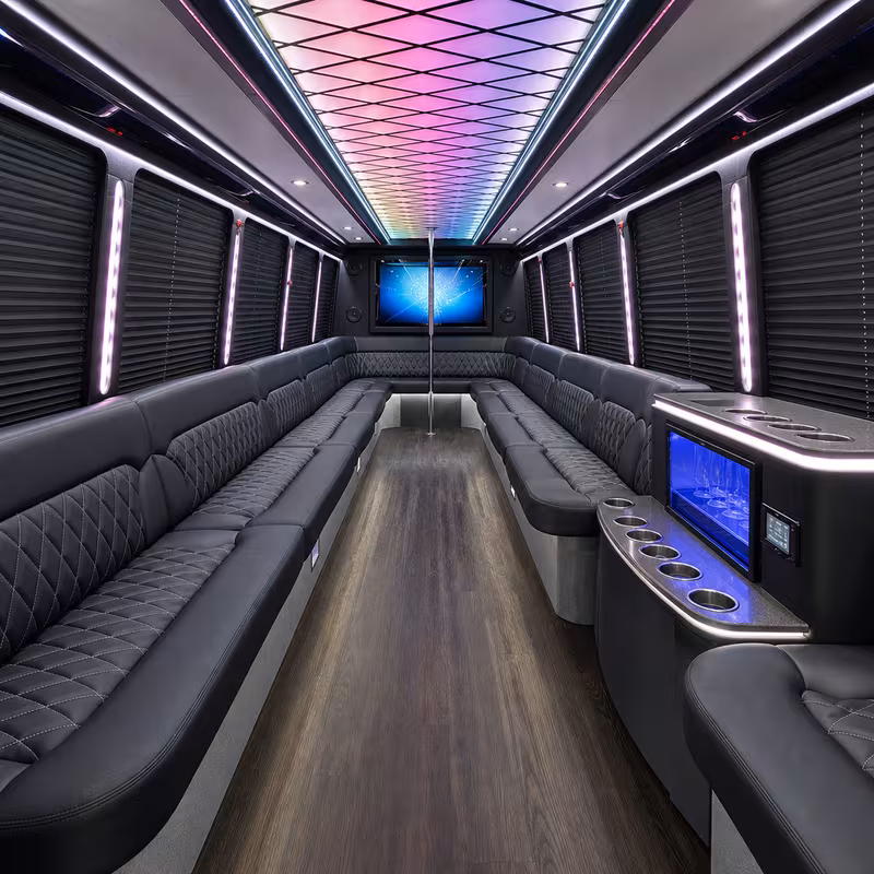 30 Passenger Party Bus Interior