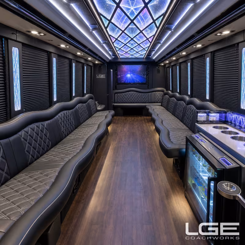30 Passenger Party Bus Interior