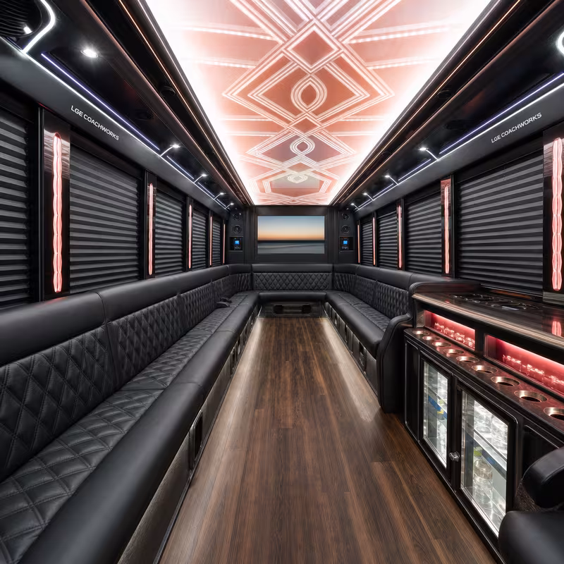 40 Passenger Party Bus Interior