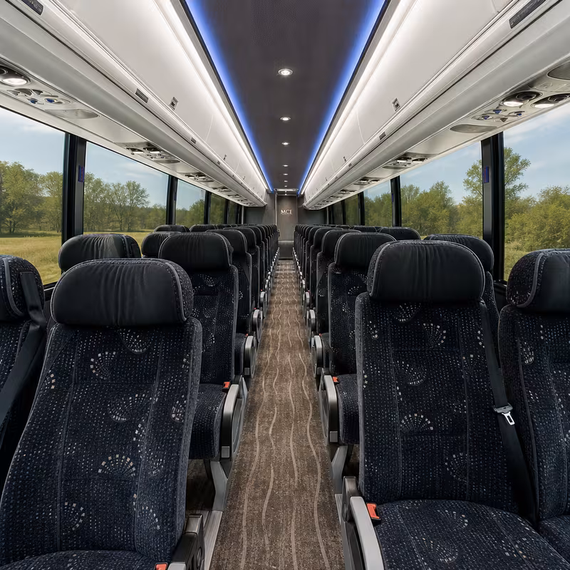 40-56 Passenger Charter Bus Interior