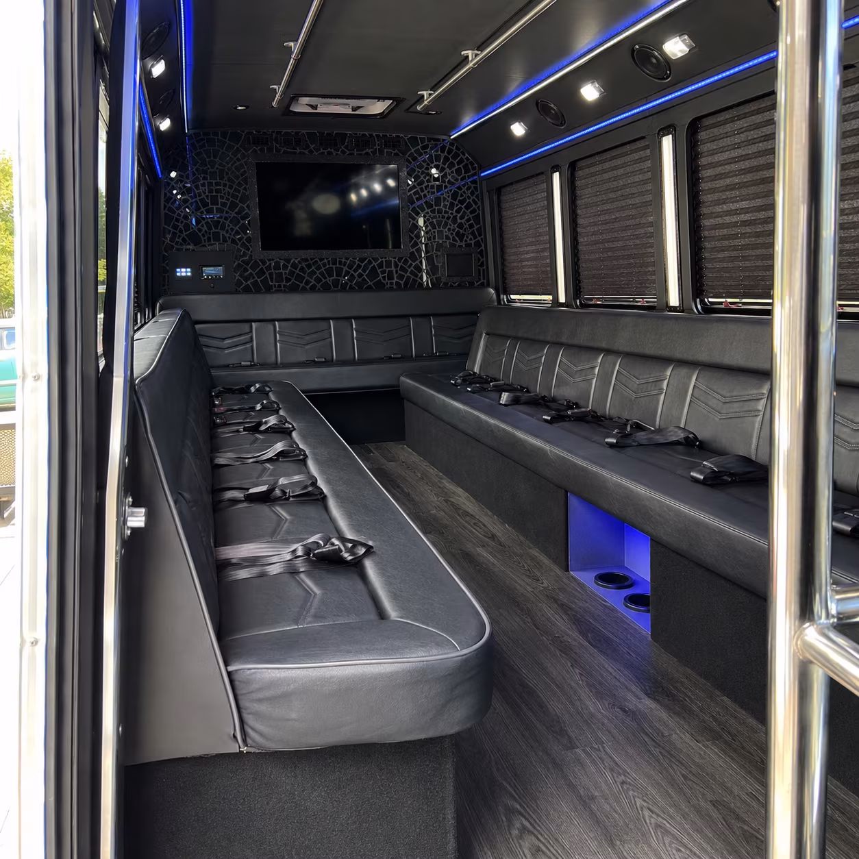 Santa Clarita Wedding Transportation party bus exterior