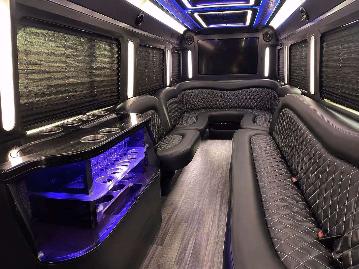 Santa Clarita Winery Tour & Pub Crawl Transportation party bus interior
