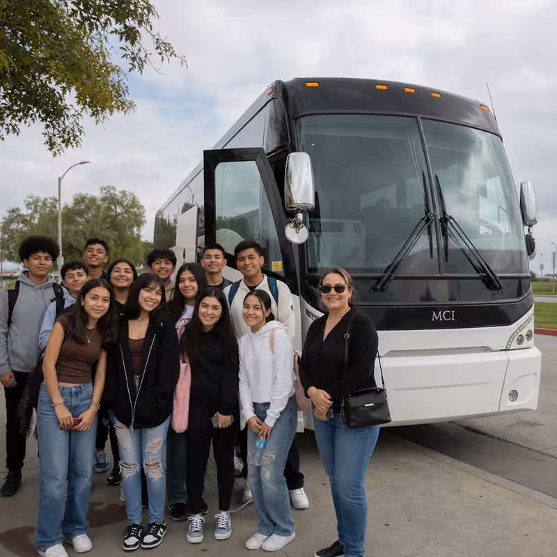 Passengers loading luggage while boarding an Santa Clarita group shuttle